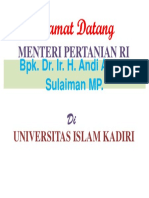 Selamat Datang MENTAN RI