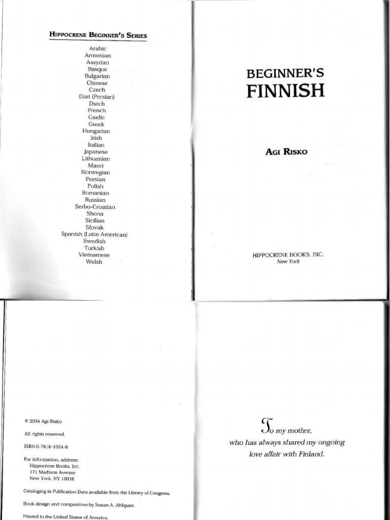 Agi Risko Beginner S Finnish Hippocrene Beginner S Hippocrene Books 04 Pdf