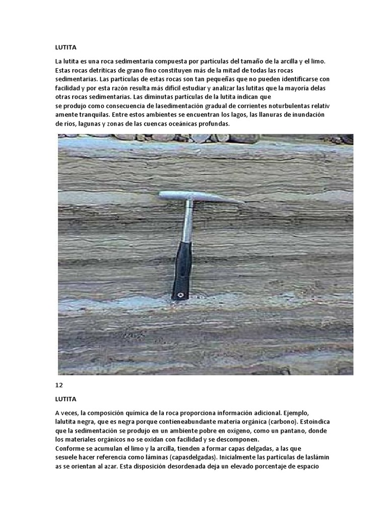 Características de la Lutita y su Fisilidad | PDF | Roca (geología ...