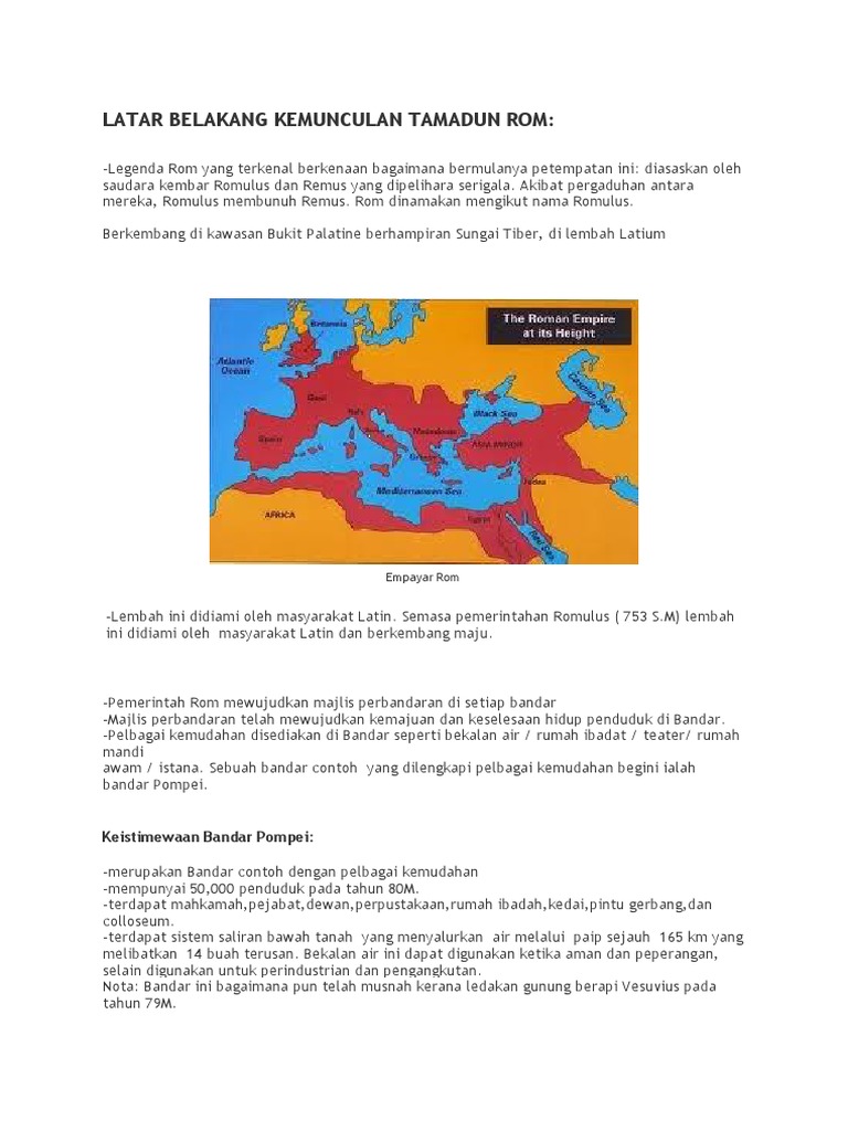 Latar Belakang Kemunculan Tamadun Rom Pdf