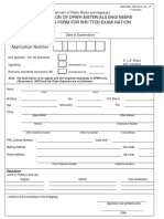 ACCREDITATION OF DPWH MATERIALS ENGINEERS APPLICATION Form No. 17 PDF