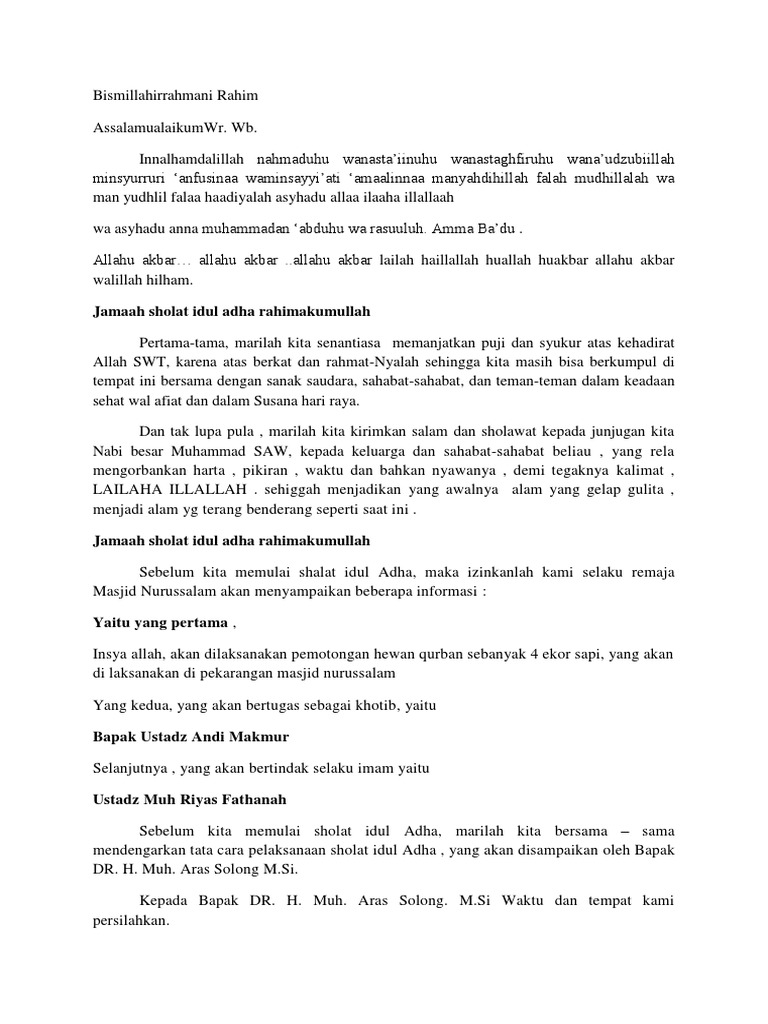 Pembukaan Ceramah Hari Raya
