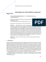 Heat Transfer and Heating Rate of Food Stuffs in Commercial Shop Ovens