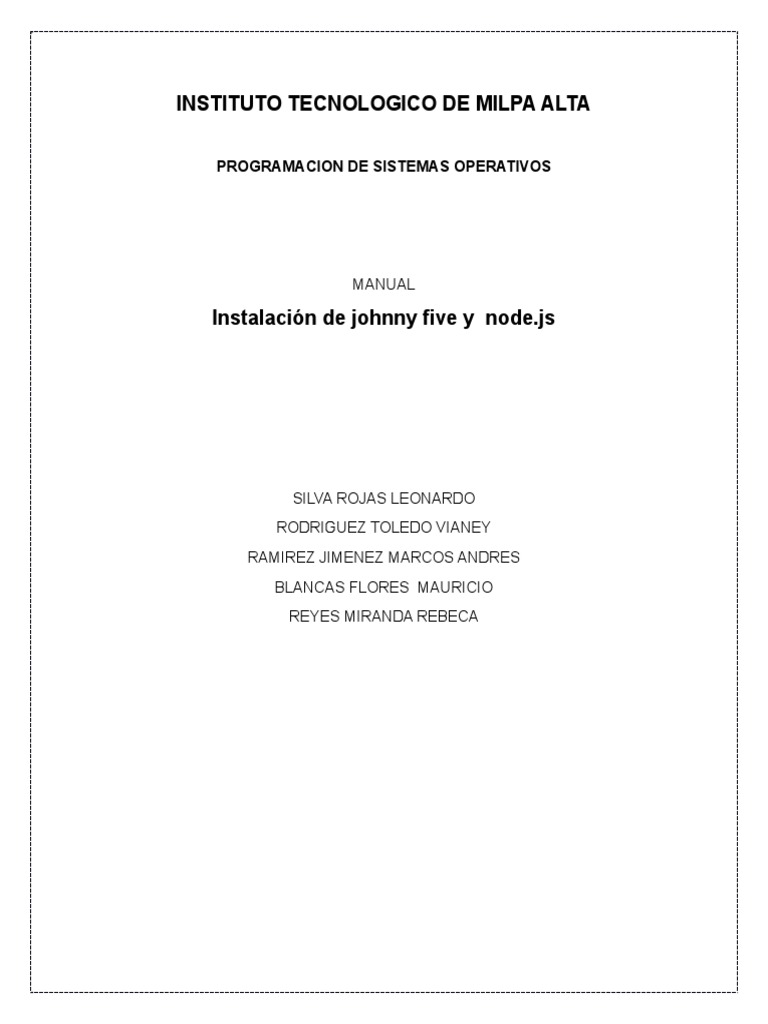Instalación de Johnny Five y Node.js | PDF | Tecnología digital ...