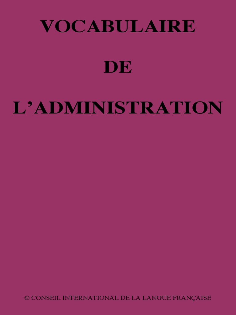 Vocabulaire de L'administration | PDF | Canada | Impôts