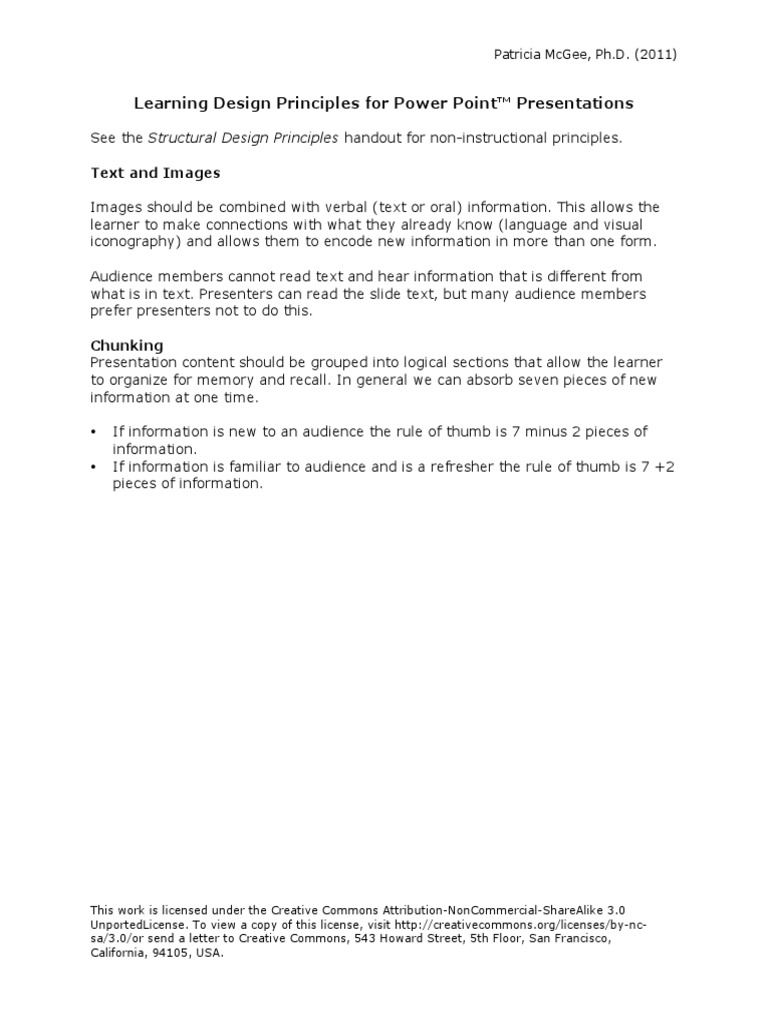 Learning Principles 2011 | PDF | Attention | Reading Comprehension