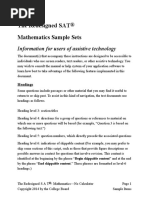 The Redesigned S A T® Mathematics Sample Sets: Information For Users of Assistive Technology