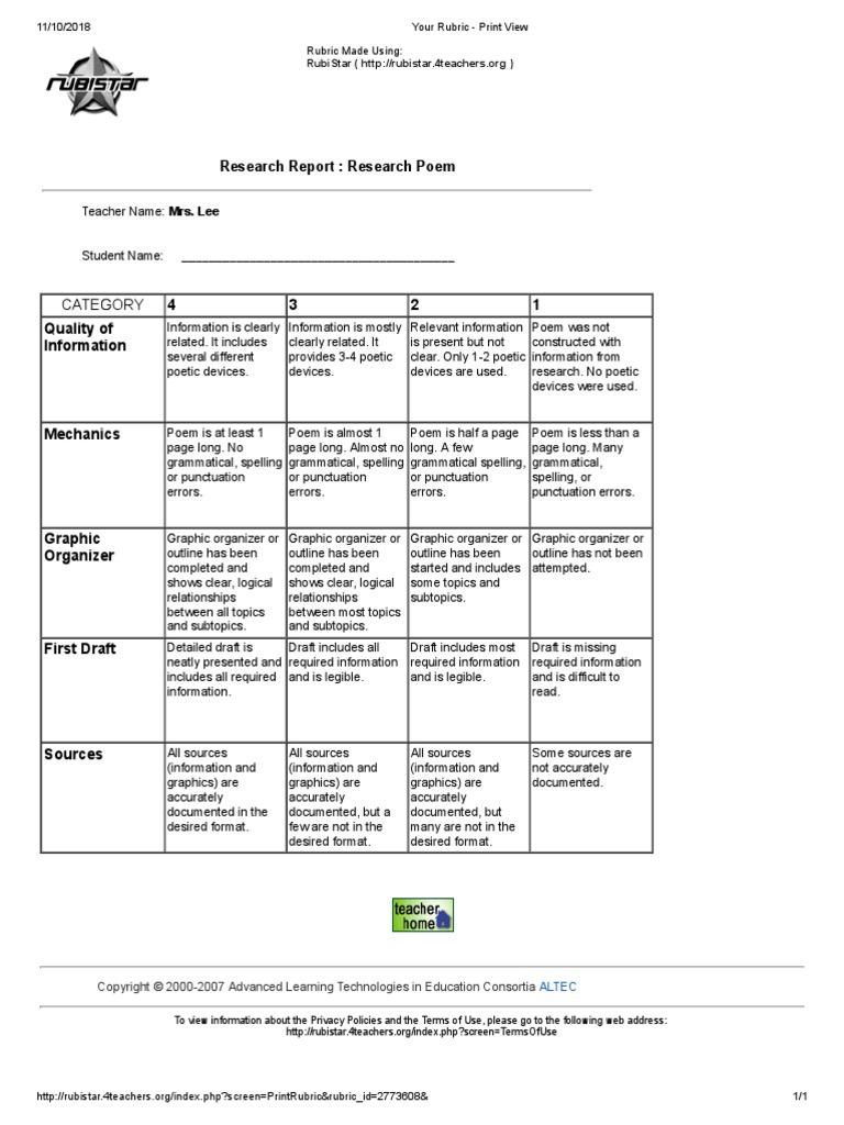 Your Rubric - Print View | PDF | Graphics | Human Communication