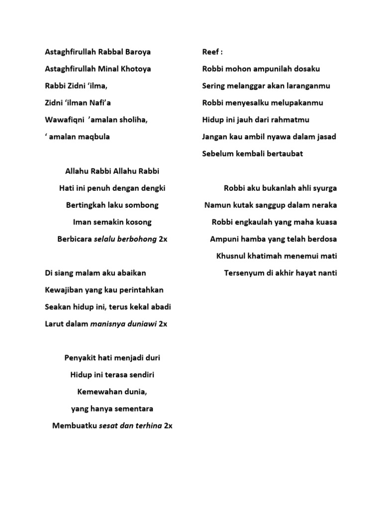 Astaghfirullah Rabbal Baroya