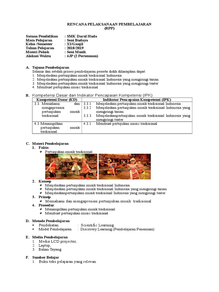 Rpp Sb Smk Dh Seni Musik Juga Kok