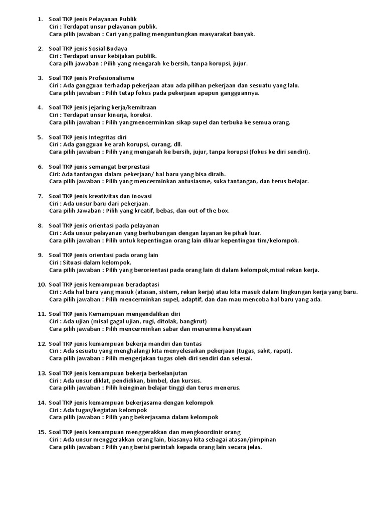 Soal Tkp Sosial Budaya Guru Galeri