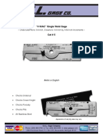 "V-WAC" Single Weld Gage: Undercuts/Pits To 1/4 Inch, Crowns To 1/4 Inch by 1/64 Inch Increments