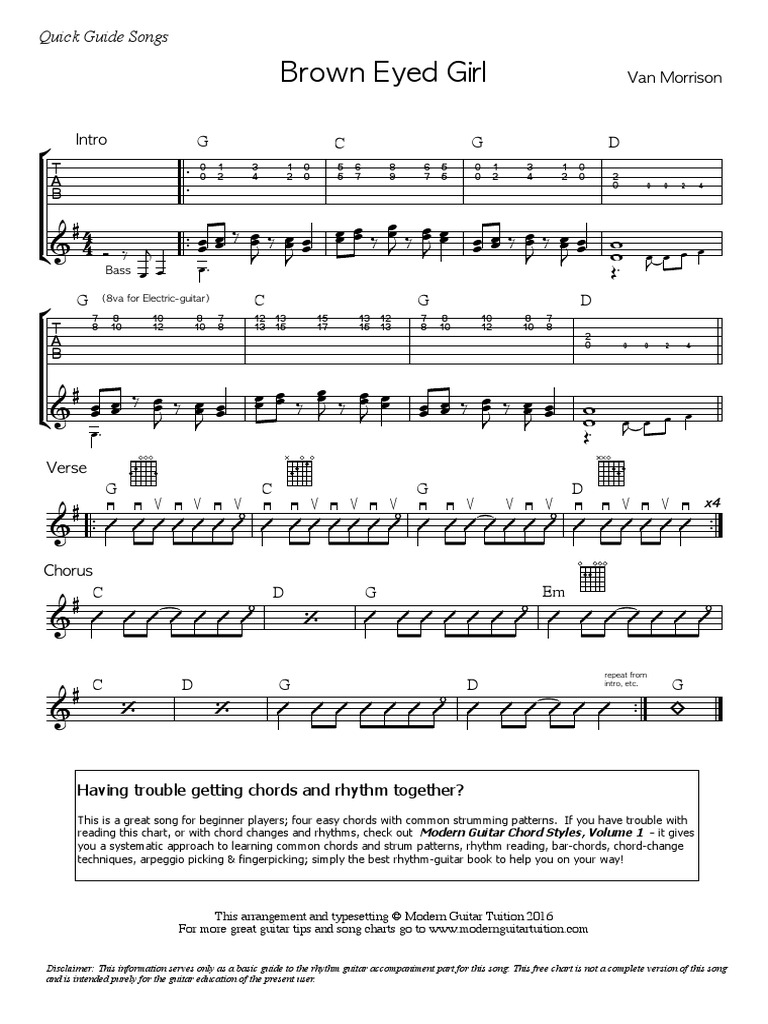Brown Eyed Girl | PDF | Songs | Music Theory, image size:768x1024