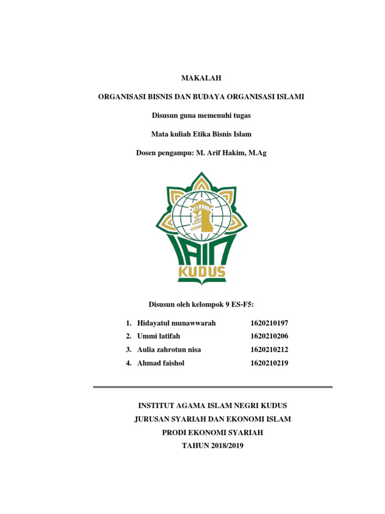 Organisasi Bisnis Islam Dan Budaya Organisasi Islami