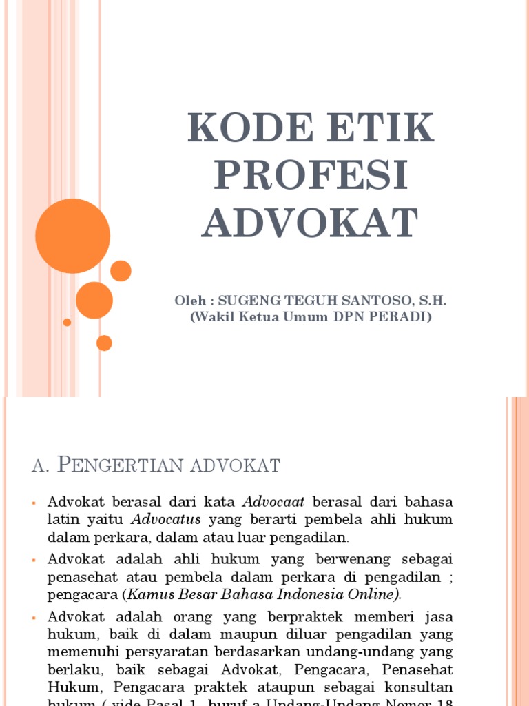 Kode Etik Profesi Advokat Pptx