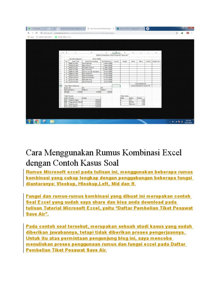 Rumus Kombinasi Excel
