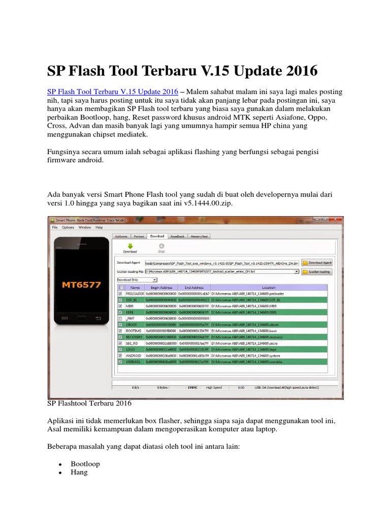 Download SP Flash Tool Terbaru 2016 | PDF | Bisnis | Teknologi & Rekayasa