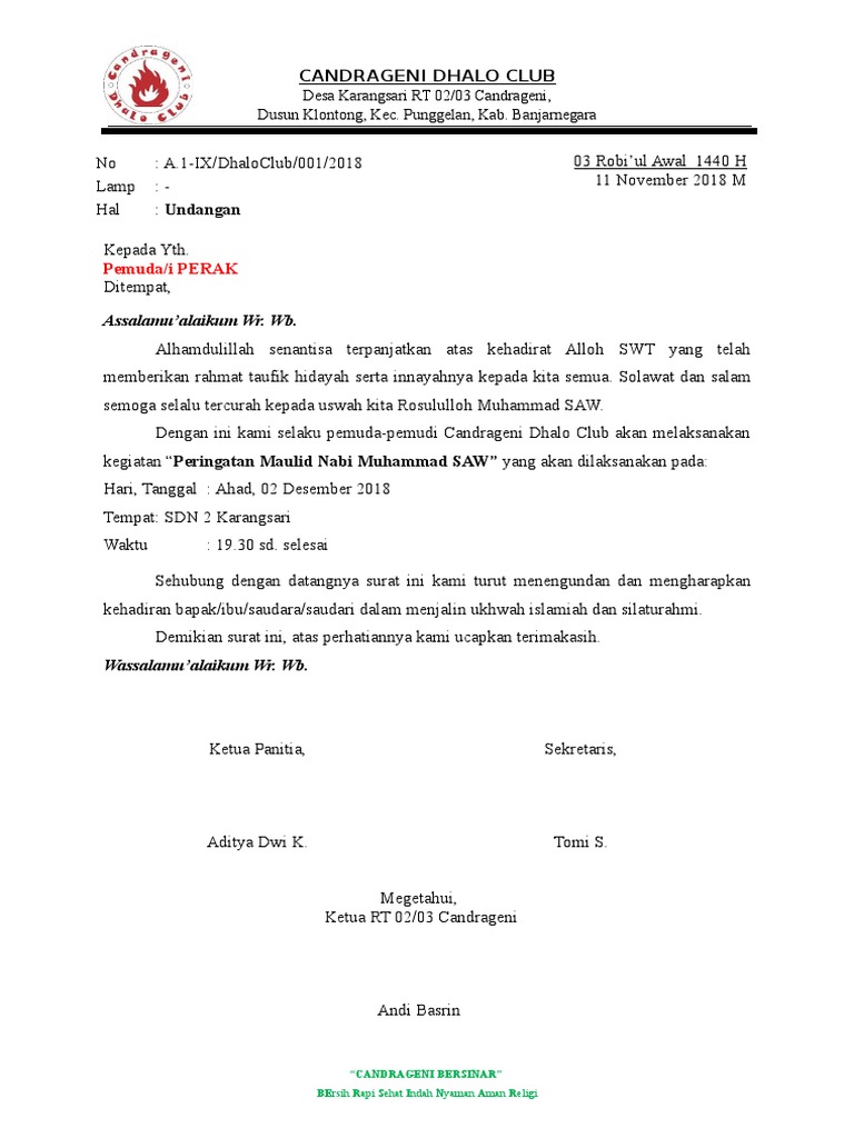 Contoh Surat Undangan Pengajian Lengkap Diunggah Oleh