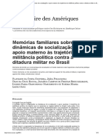 Memórias Familiares Sobre as Dinâmicas de Socialização e Apoio Materno Às Trajetórias de Militância Política Contra a Ditadura Militar No Brasil