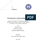 Production of Formaldehyde Project Report