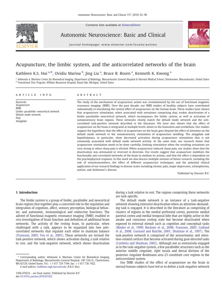 Neurofeedback and Acupuncture Insights | PDF | Cingulate Cortex ...