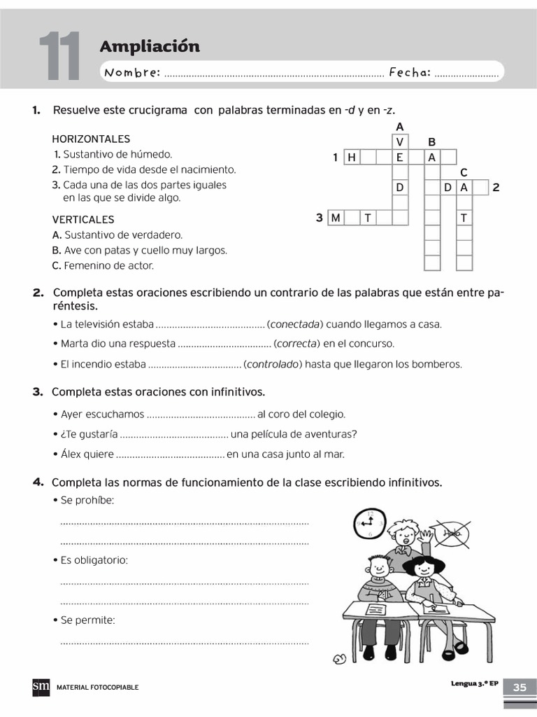 Ejercicios de Lengua 3 Primaria | PDF