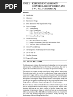 Unit 2 Experimental Design (Control Group Design and Two Factor Design)