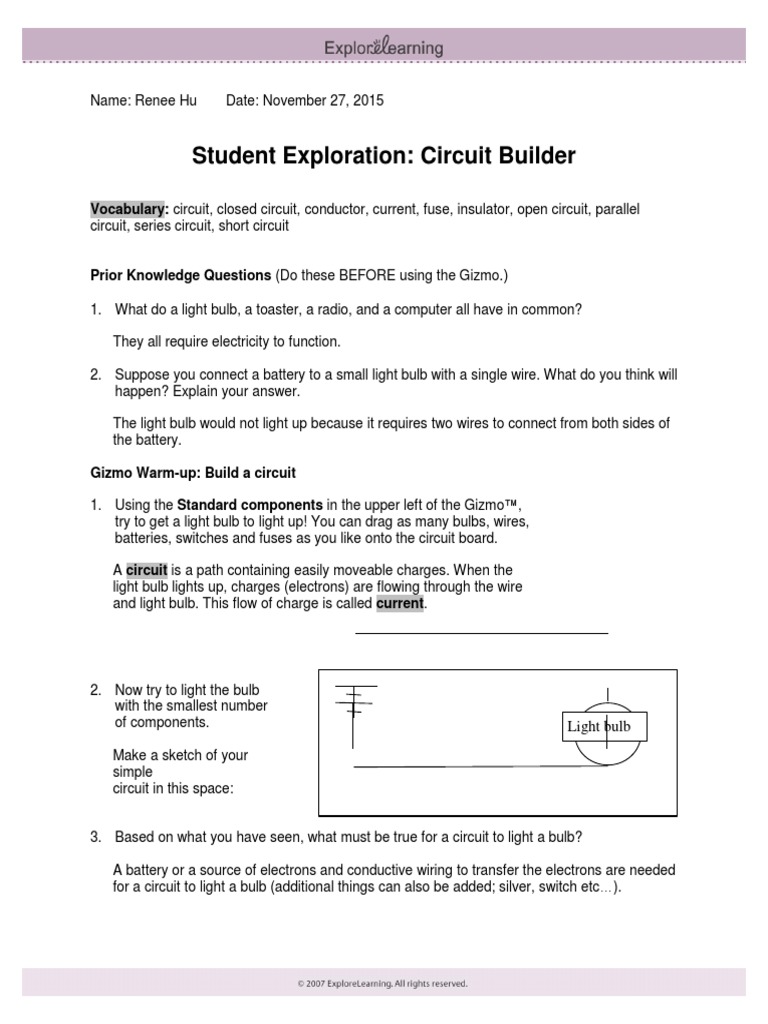 Circuit Builder Gizmos Series And Parallel Circuits