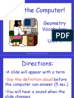 Beat The Computer!: Geometry Vocabulary For Unit 4