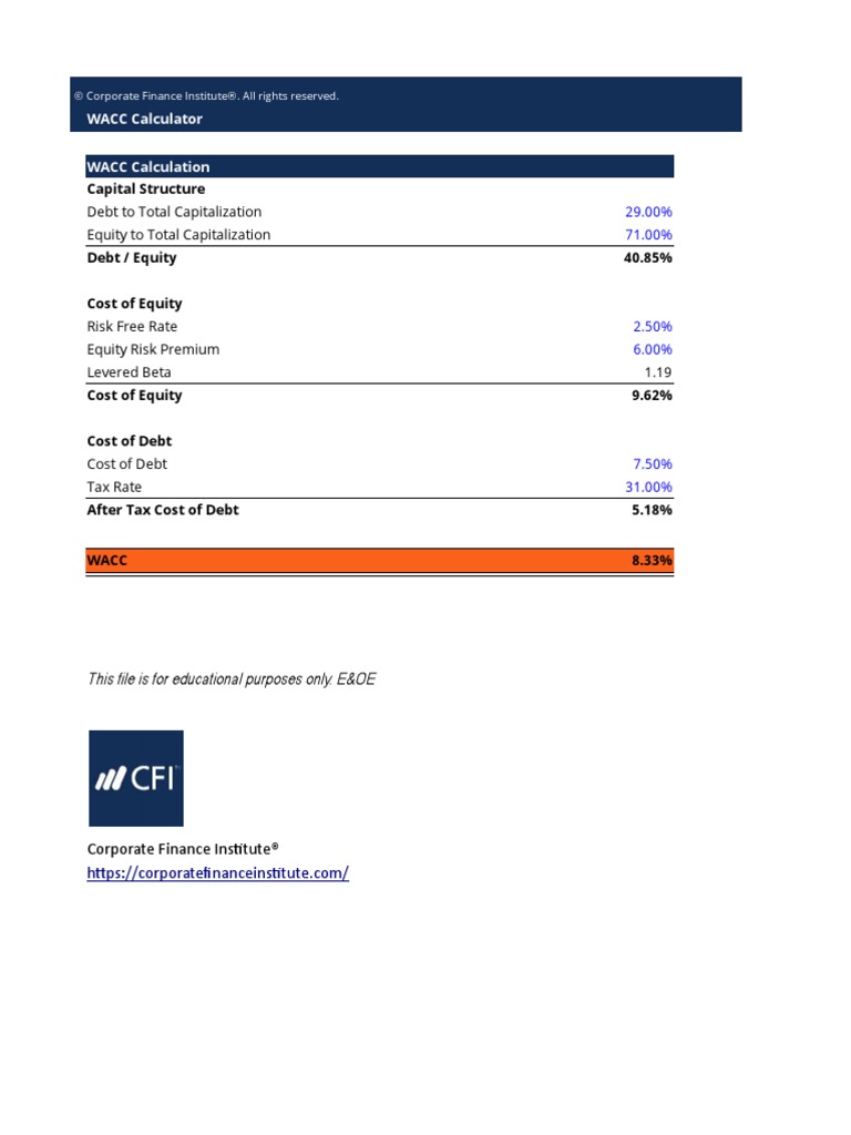 WACC Calculation and Analysis Guide | PDF | Finance & Money Management