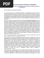 ARTIGO - RH - A Gestão Dos Recursos Humanos Com Base Na Competência (Hayrton Do Prado Filho)