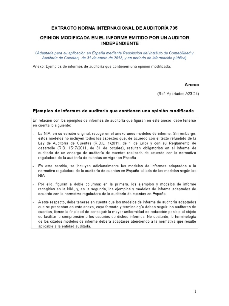 Ejemplo de Informe de Auditoria | PDF