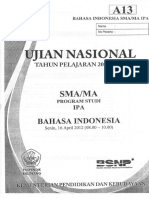 SOAL UN SMA 2012 Bahasa Indonesia (IPA)