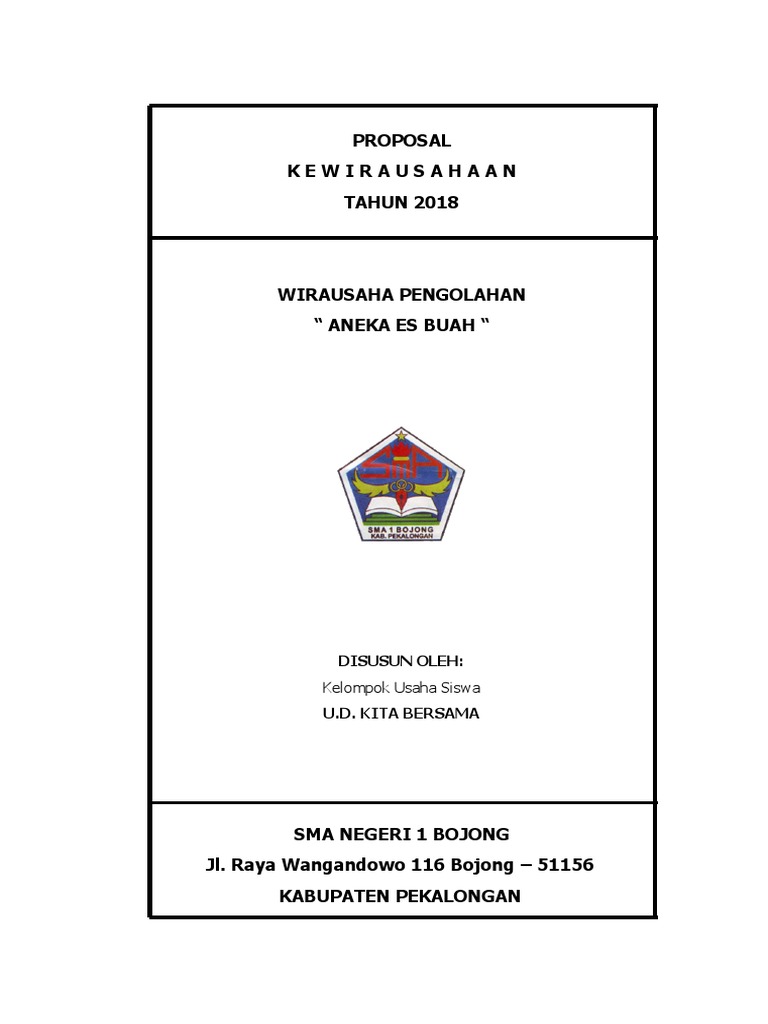 Proposal Pkwu Aneka Es Buah 2018 Docx