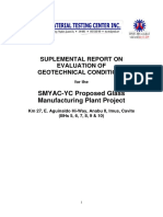 SMYAC-YC Proposed Glass Manufacturing Plant Project: Suplemental Report On Evaluation of Geotechnical Conditions