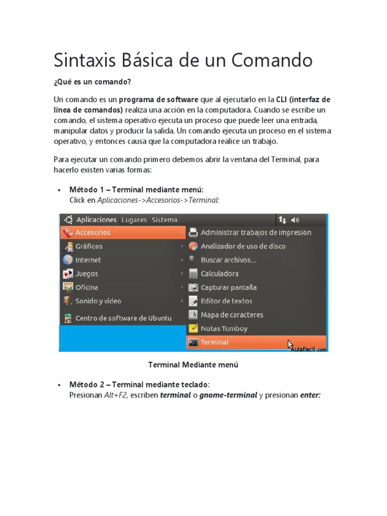 Sintaxis de Comandos en Terminal CLI | PDF | Interfaz de línea de ...