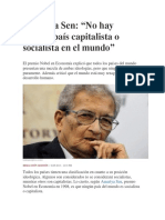 Amartya Sen, No Hay Ningun Pais Capitalista o Socialista en El Mundo