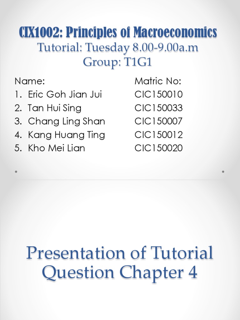 Macroeconomics Tutorial Overview | PDF | Gross Domestic Product | Income
