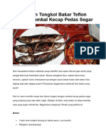 Resep Ikan Tongkol Bakar Teflon Dengan Sambal Kecap Pedas Segar