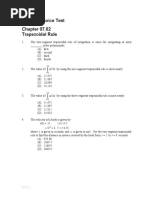 Multiple Choice Test Trapezoidal Rule: DX Xe