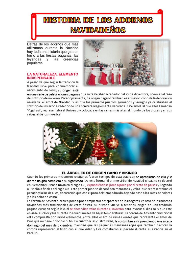 Historia y Origen de los Adornos Navideños | PDF | Árbol de Navidad ...