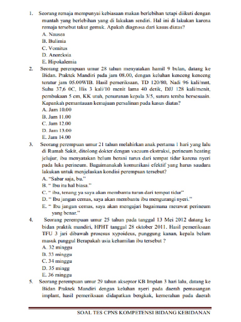 Soal Skb Bidan