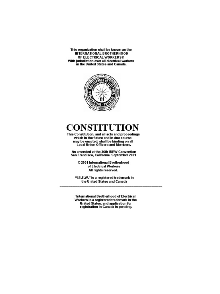 Ibew Constitution 2024