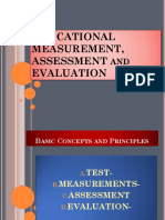 Educational Measurement Assessment and Evaluation