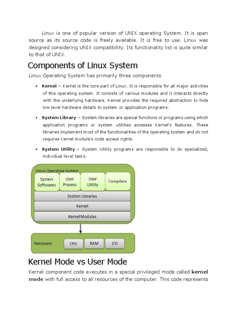 An Overview of the Components, Features, and Architecture of the Linux ...