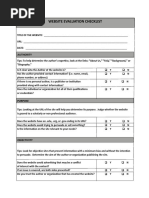 Website Evaluation Checklist