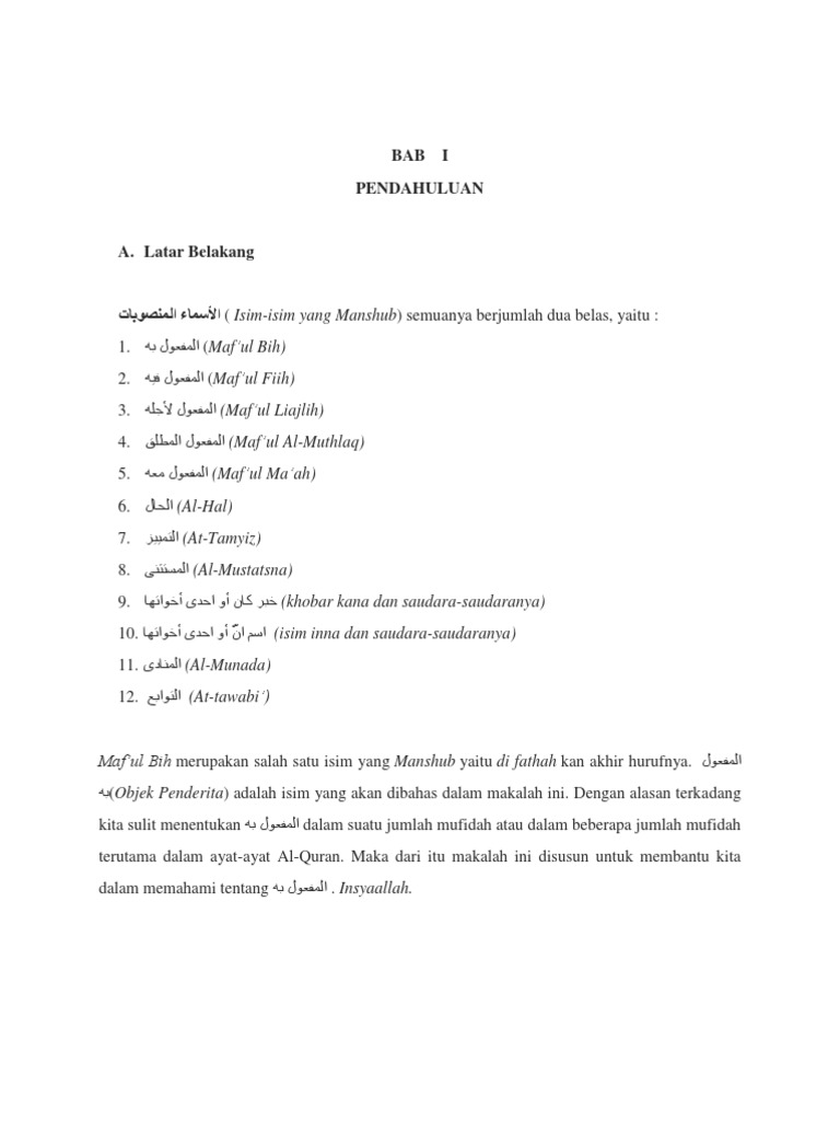 Contoh Maf Ul Bih Dalam Al Qur An Temukan Contoh