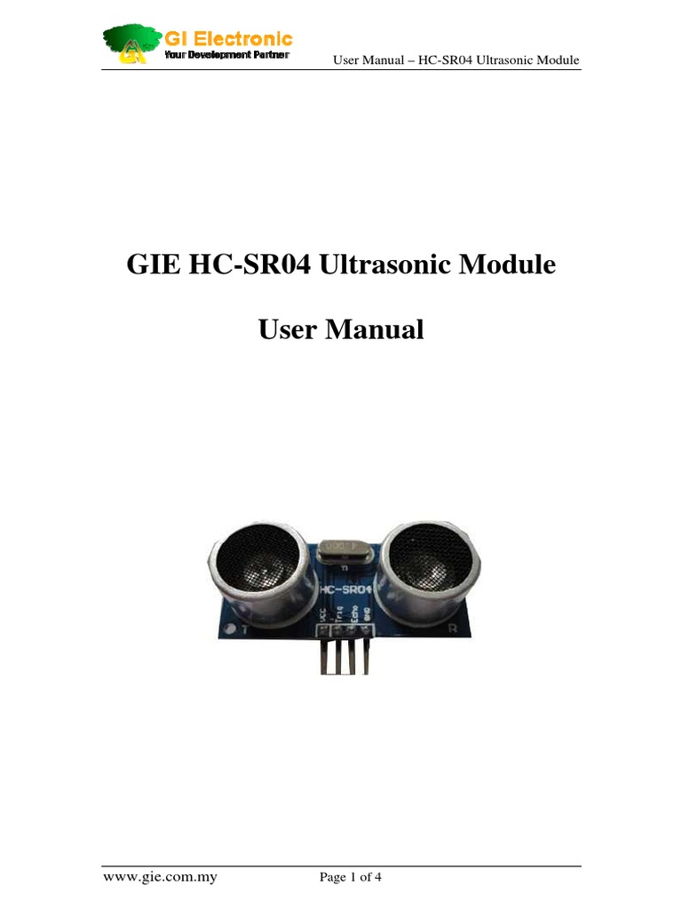 User Manual - HC-SR04 Ultrasonic Module | PDF | Ultrasound | Sensor