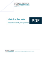 Enseignement optionnel 2nde Histoire des arts