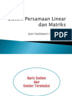 Sistem Persamaan Linear Dan Matriks Baris Eselon Tereduksi